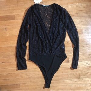 Zara Lace Deep V Body Suit